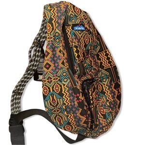 KAVU Rope Sling Bag Geometric Design NWT